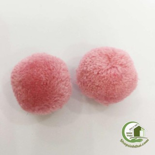 Ba cục bông len màu hồng