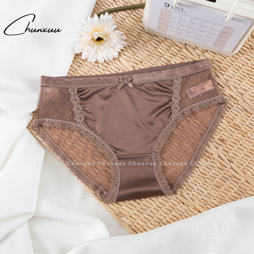 Quần lót nữ su lạnh cao cấp phối viền ren mềm mịn thoáng mát CHUNXUU - QC100
