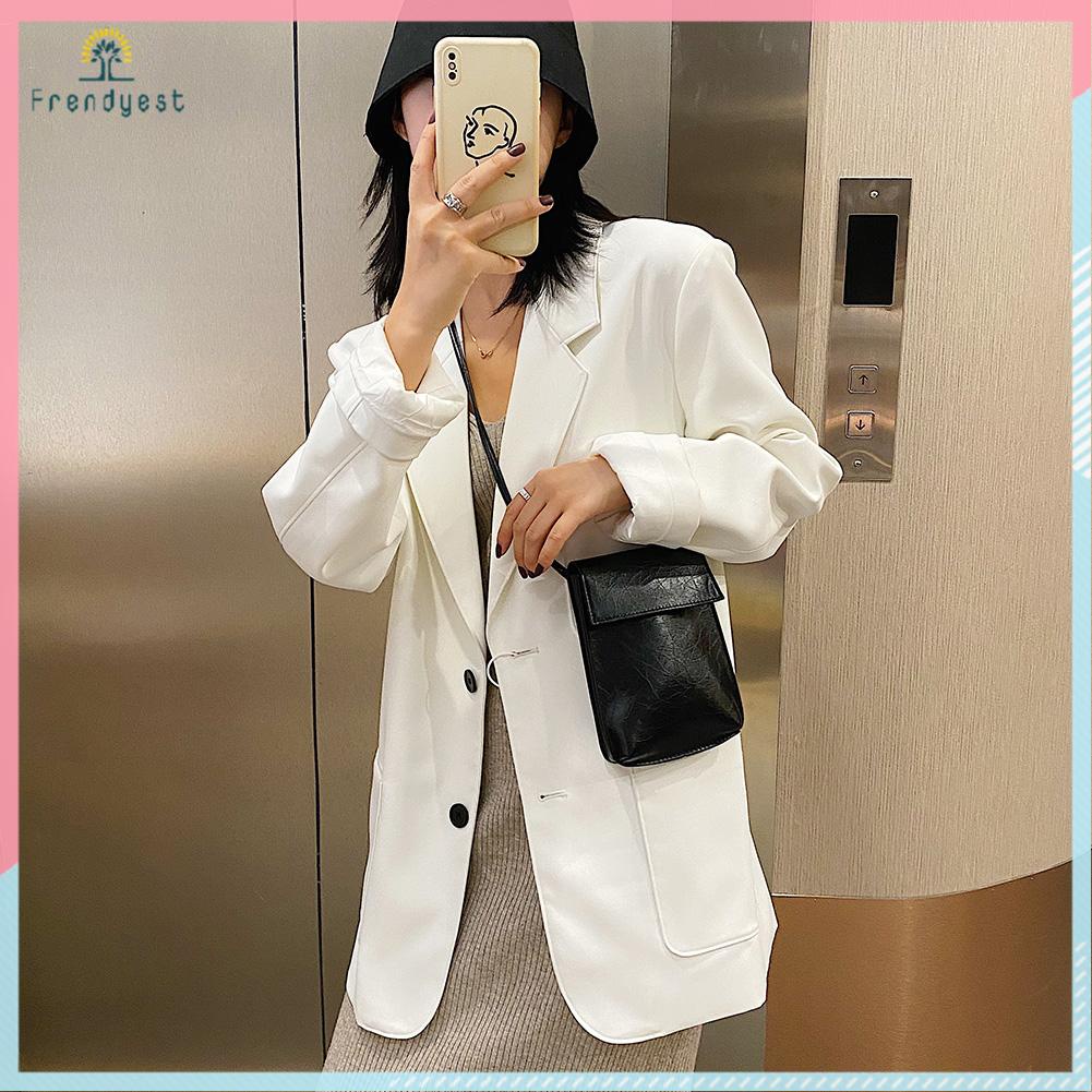 Túi đeo chéo da PU đựng điện thoại phong cách retro cho nữ