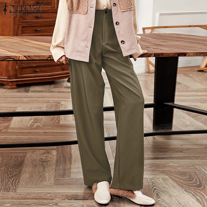 Quần dài ống rộng Zanzea thời trang cá tính cho nữ