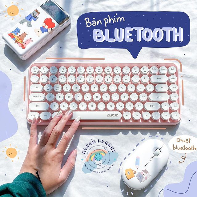 [Hoàn xu + Freeship] Bàn phím BLUETOOTH AJAZZ phiên bản 308i 4 màu xinh xắn, thanh lịch