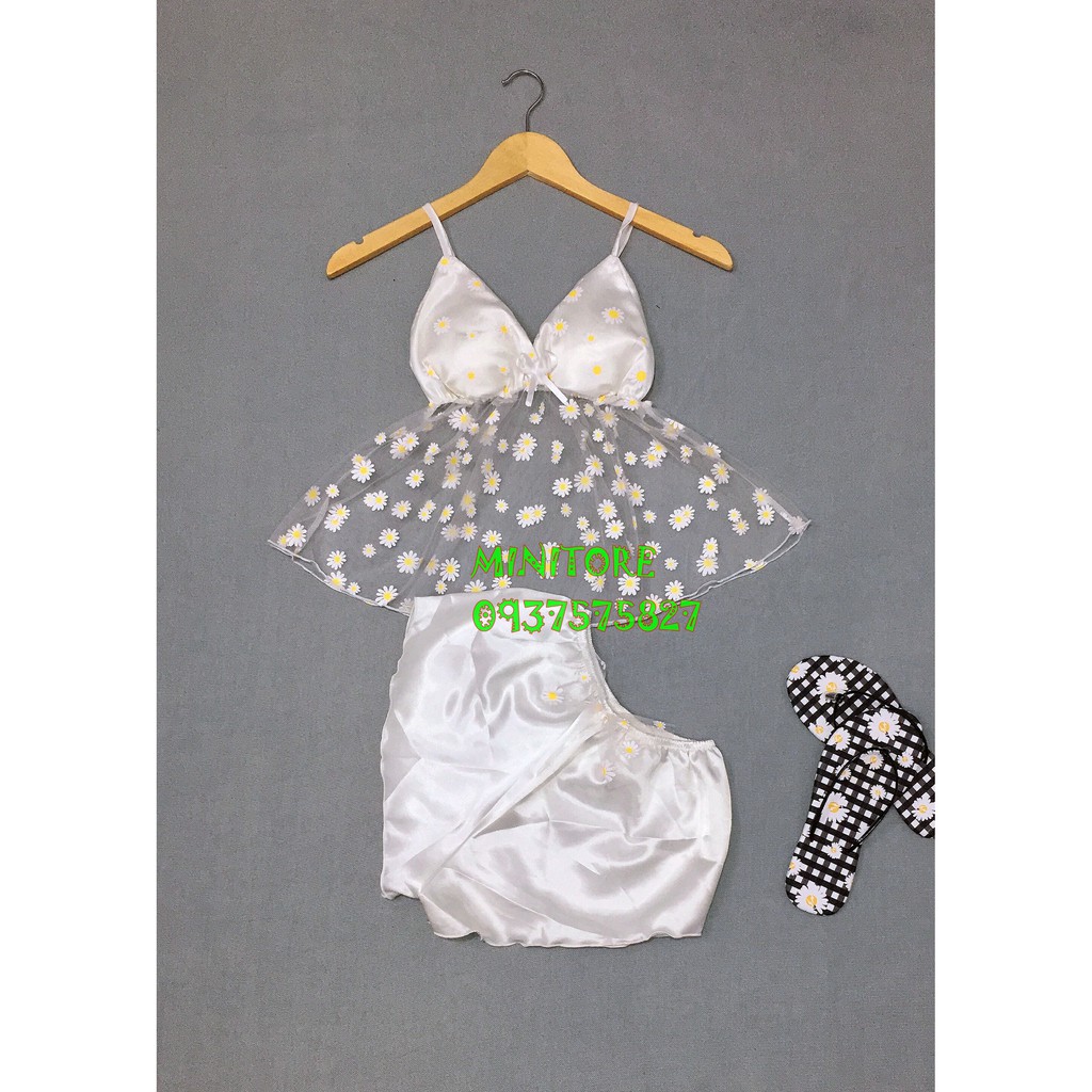 [SIZE DƯỚI 55KG] BỘ VOAN LƯỚI HOA CÚC KẾT HỢP PHI LỤA SEXY CÓ MÚT ÊM, VẢI MỀM MÁT ÍT NHĂN NHIỀU MÀU - Phi lưới 1/2 | BigBuy360 - bigbuy360.vn