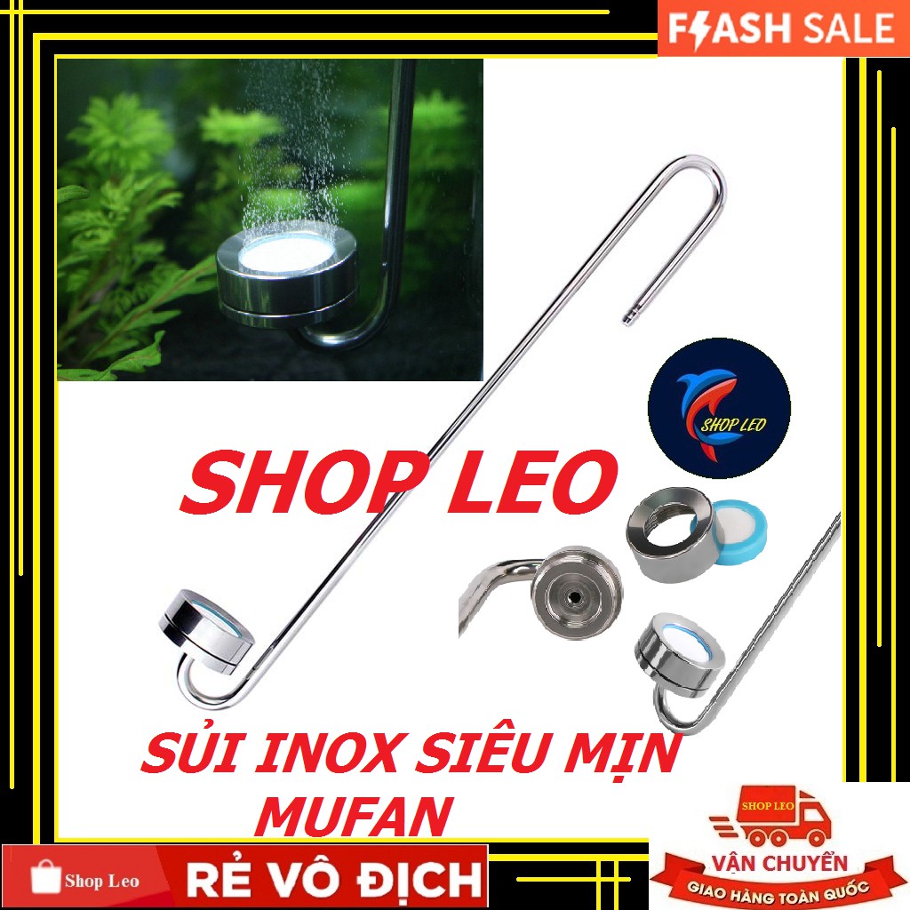 Cốc sủi CO2 inox Mufan - Sủi Co2 siêu mịn - Sủi Co2 thủy sinh tốt nhất