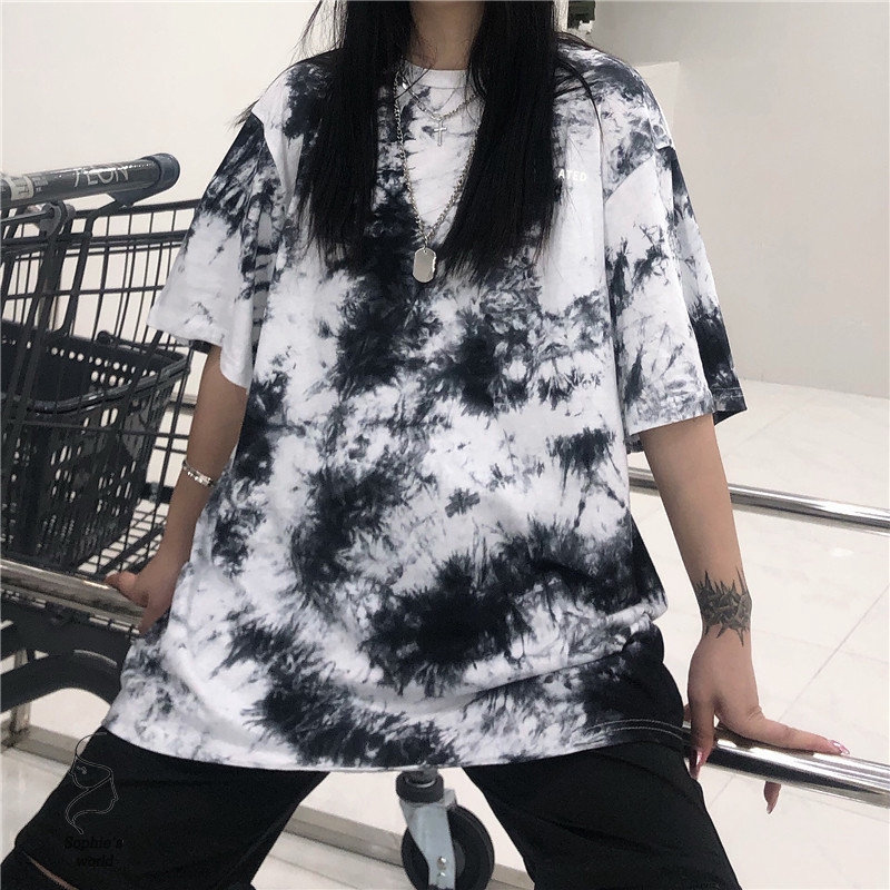 Áo thun ngắn tay phong cách hiphop Harajuku cho nữ