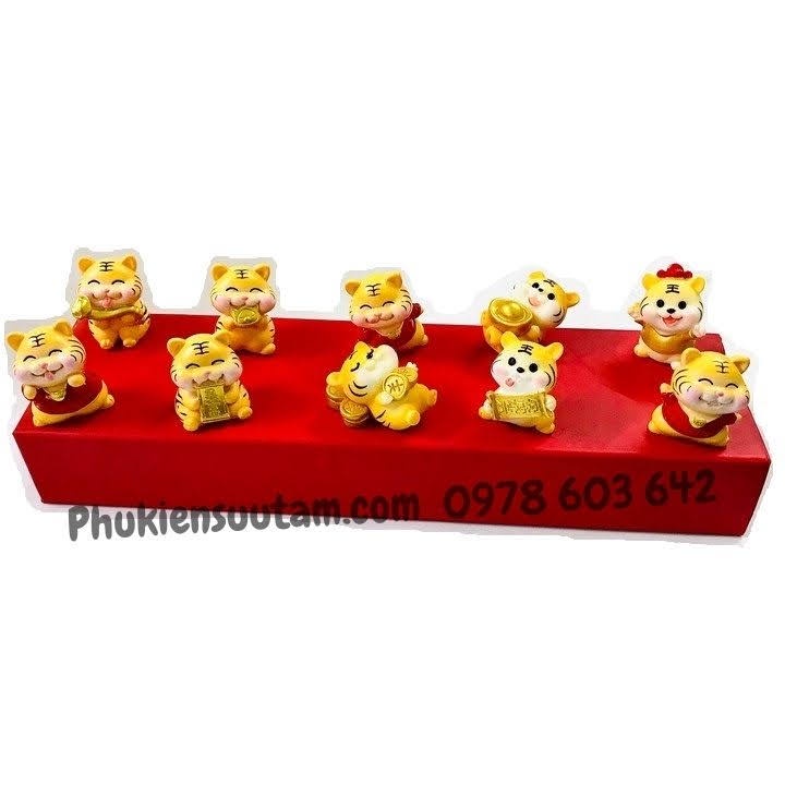 Tượng Nhựa Con Cọp Cute Dễ Thương , Chất liệu Nhựa, trưng bày trên bàn sách, xe oto - SP005465