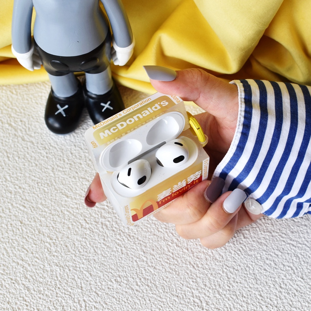 Vỏ Bảo Vệ Hộp Sạc Tai Nghe AirPods3 2021 AirPods3 AirPodsPro AirPods2gen Họa Tiết Mcdonald 'S Ốp