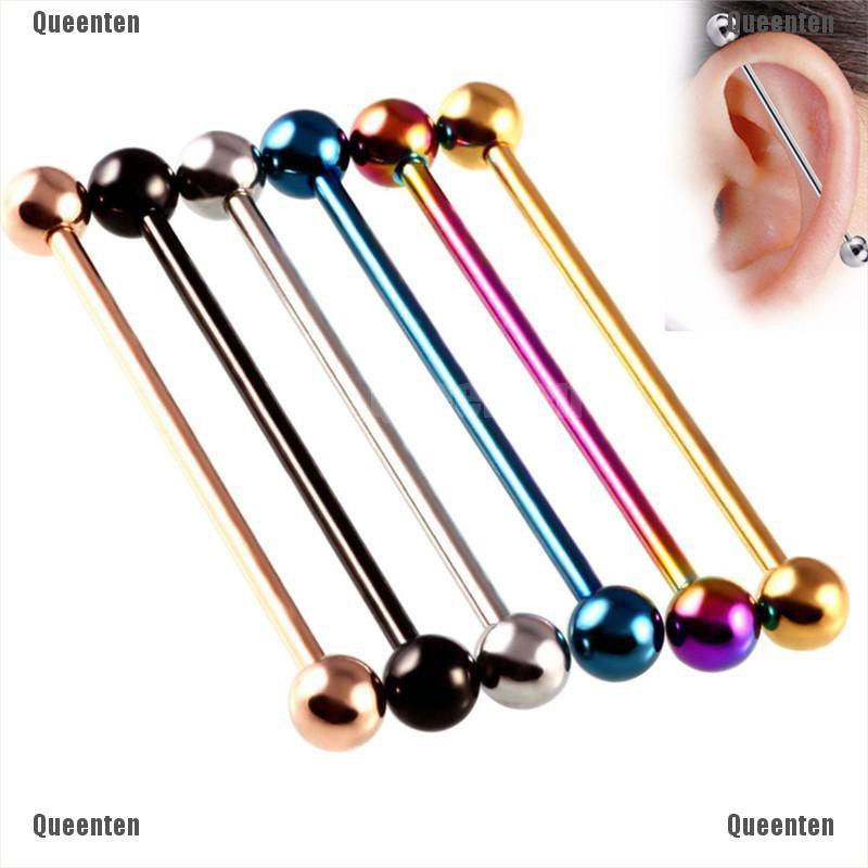 ★Queen★Surgical Steel Industrial Bar Scaffold Ear Barbell Ring Women Piercing Jewelry