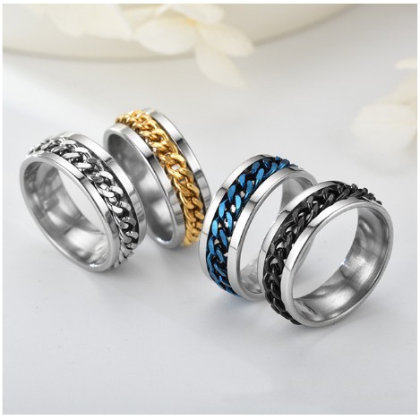 Nhẫn khui bia nam nữ dây xích xoay phong cách trẻ trung cá tính