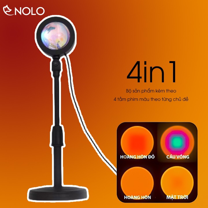 Đèn Nền Sunset 4in1 Có Kèm 4 Tấm Phim Màu Thay Thế Có Thể Điều Chỉnh Được Chiều Cao Dung Nguồn USB