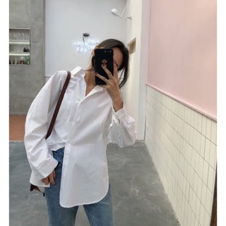 Sơ mi trắng oversized ✅[ HÌNH THẬT ]