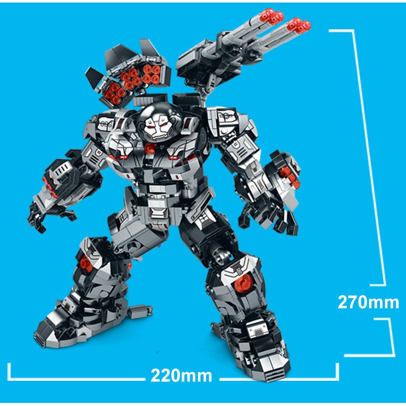 Đồ chơi Lắp ráp Hulkbuster War Machine - LY76060 Robot Mech Marvel Ironman - Mô hình trí tuệ - Xếp hình thông minh