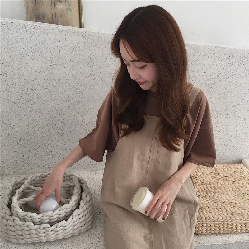 (ORDER) Váy yếm hai dây dáng suông dài style nữ sinh Hàn Quốc đáng yêu vintage