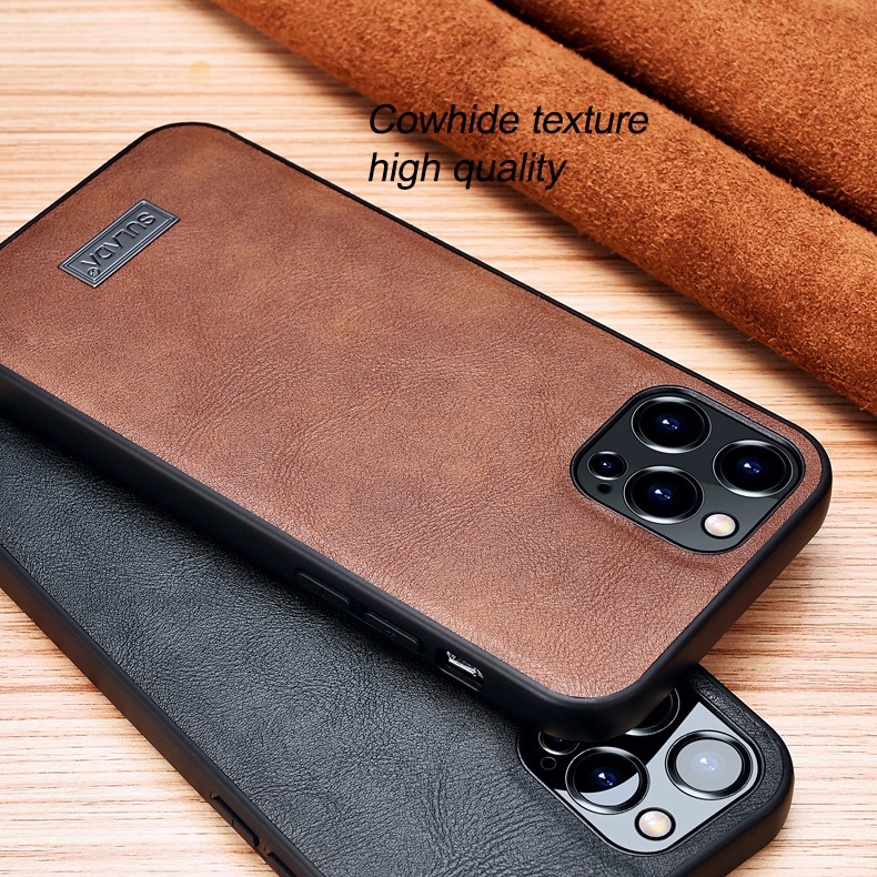 Ốp Điện Thoại Da Bò Kiểu Doanh Nhân Sang Trọng Cho iPhone 13 Pro Max 12 11 Pro XS Max X XR