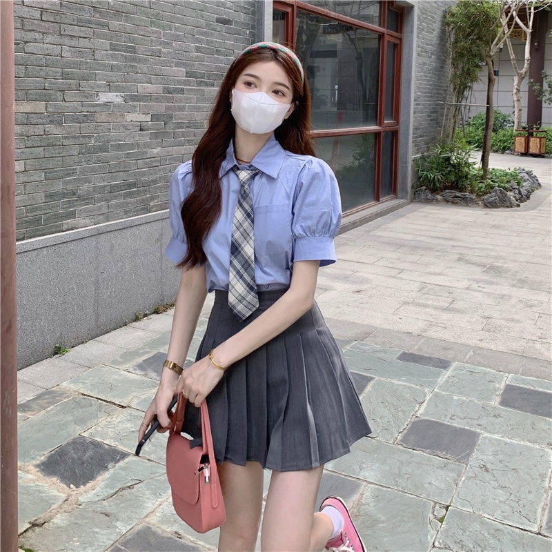 Áo sơ mi COZOKC tay ngắn dáng ôm kiểu đơn giản thời trang