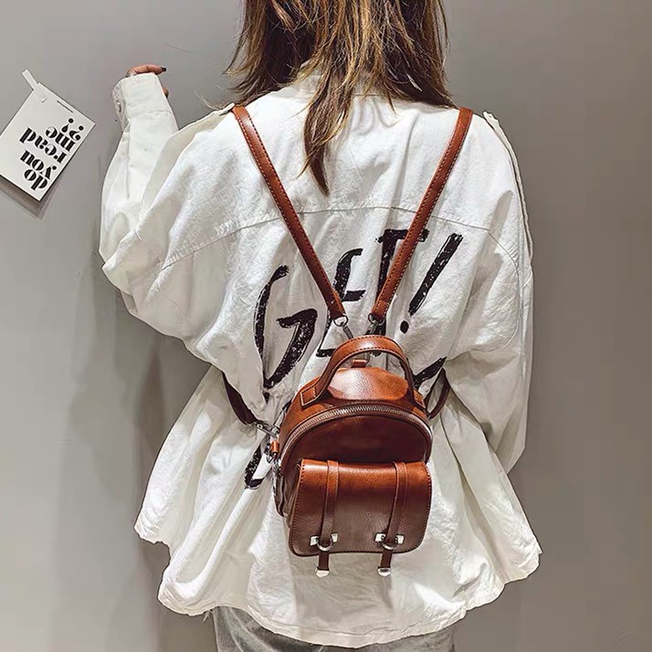 BALO MINI HÀN QUỐC BALO DA THỜI TRANG NỮ vINTAGE XINH XẮN