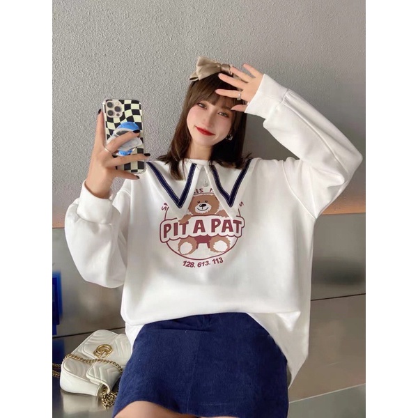 Áo nỉ thuỷ thủ gấu cute cho nữ