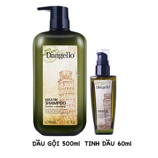 DẦU GỘI, TINH DẦU DƯỠNG TÓC DANGELLO KERATIN 500ML l HÀNG CHÍNH HÃNG