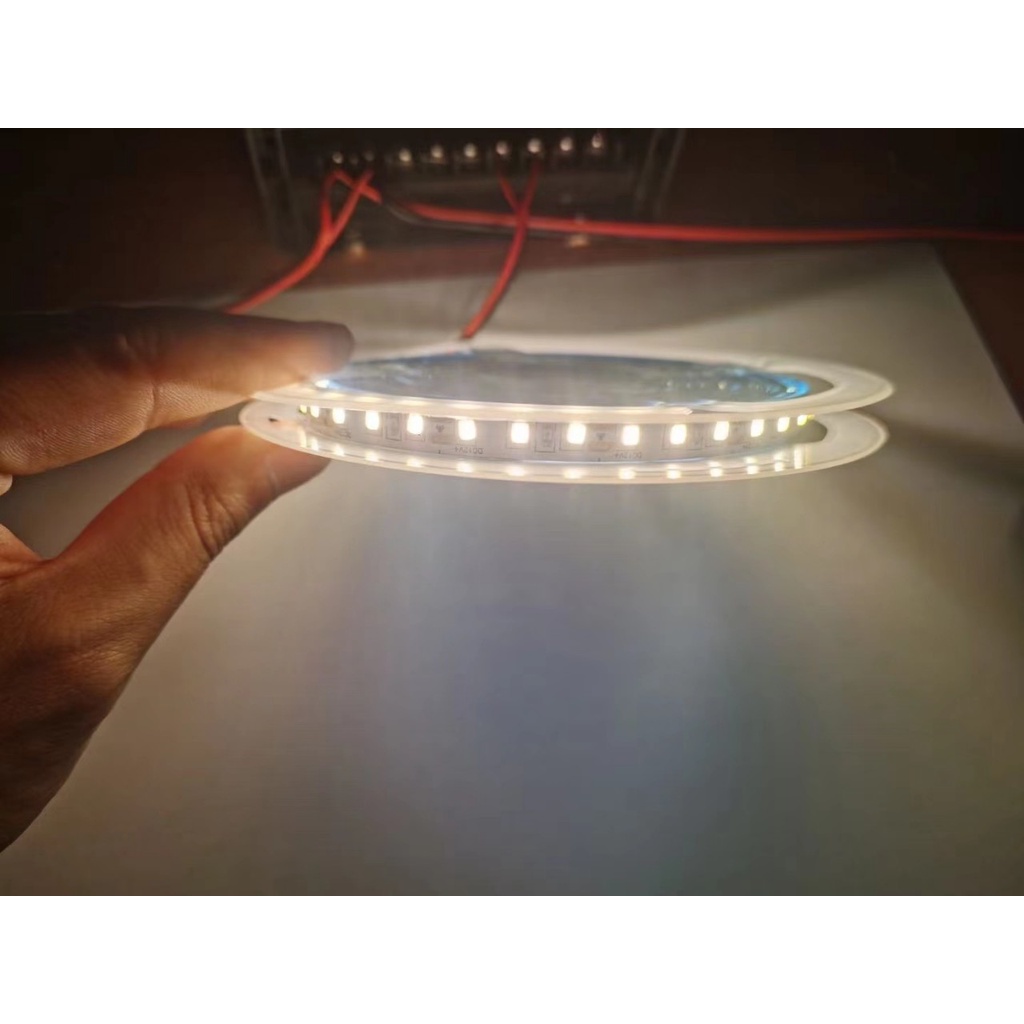 Cuộn led dây dán 12V 2835 - 120 led/m, có keo dán 2 mặt  ánh sáng Màu vàng ấm và Màu trắng