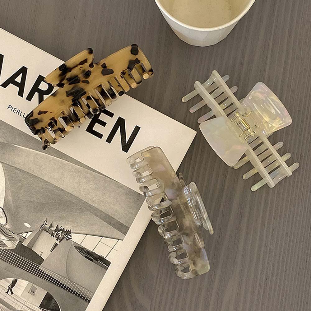Kẹp Tóc Móng Vuốt Họa Tiết Da Báo Phong Cách Retro Hàn Quốc