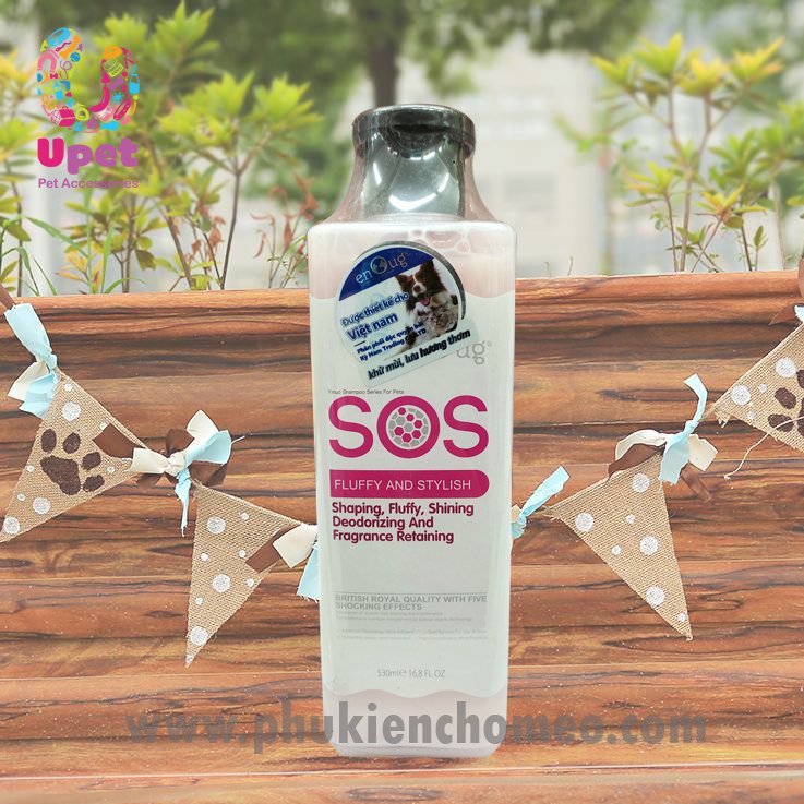 (Chính hãng) PVN45- Sữa tắm SOS 530ml Hồng cho chó mèo - Dầu tắm dành cho chó mèo giúp mền mượt lông, bông lông, vào nếp