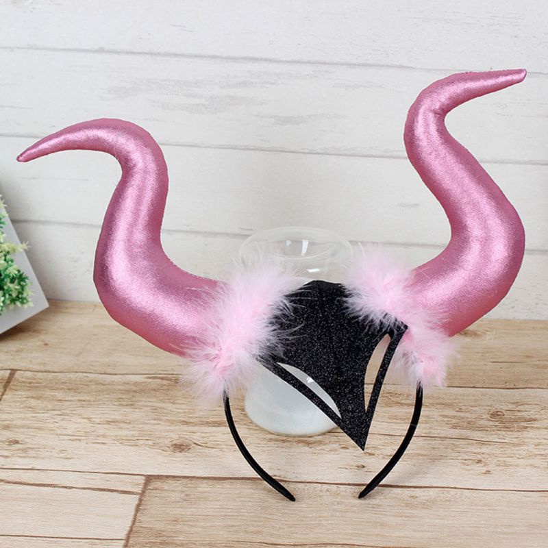 Băng Đô Sừng Ác Quỷ Đính Kim Tuyến Hóa Trang Halloween