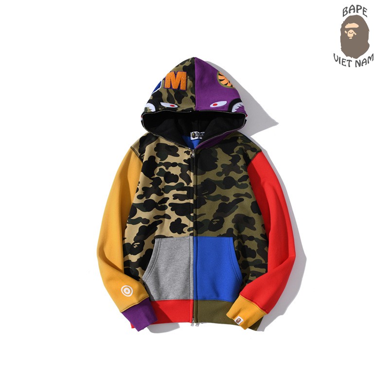 [ODER + FREESHIP] Jacket Bape Shark Many Color fullzip , Áo khoác Hoodie Bape Cá Ngáo SeaSon 2021 | BigBuy360 - bigbuy360.vn