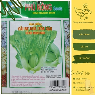 Hạt giống Phú Nông - Cải bẹ dưa Gói 10g - Hạt Giống - Rau Ăn Lá