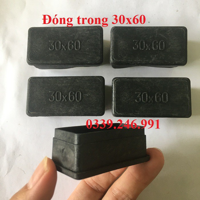 10 chiếc kích thước 30x60_bịt trong, chụp cao su bịt chân bàn ghế, hộp sắt, thép, inox