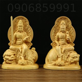 Cặp tượng gỗ (Văn Thù - Phổ Hiền)