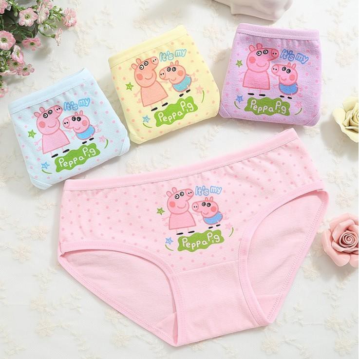 Set 4 quần chíp TAM GIÁC cho bé, quần lót cotton cho bé gái (Giao ngẫu nhiên)