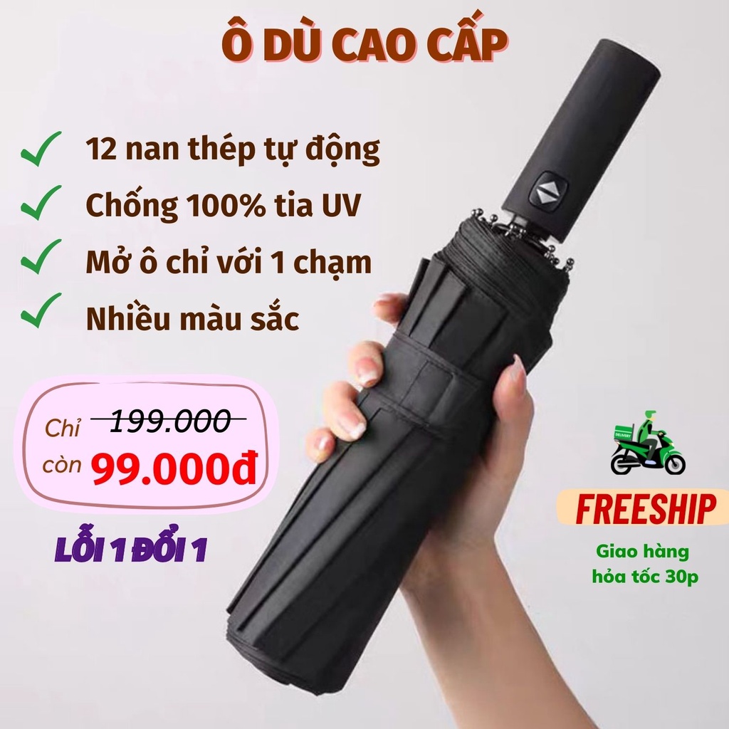 Ô Che Mưa Dù Che Nắng 12 Nan Chống Tia UV Cao Cấp Moda.H