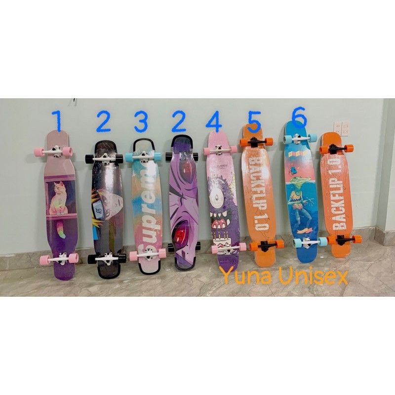 Ván trượt Longboard 120cm gỗ ép 8 lớp có video