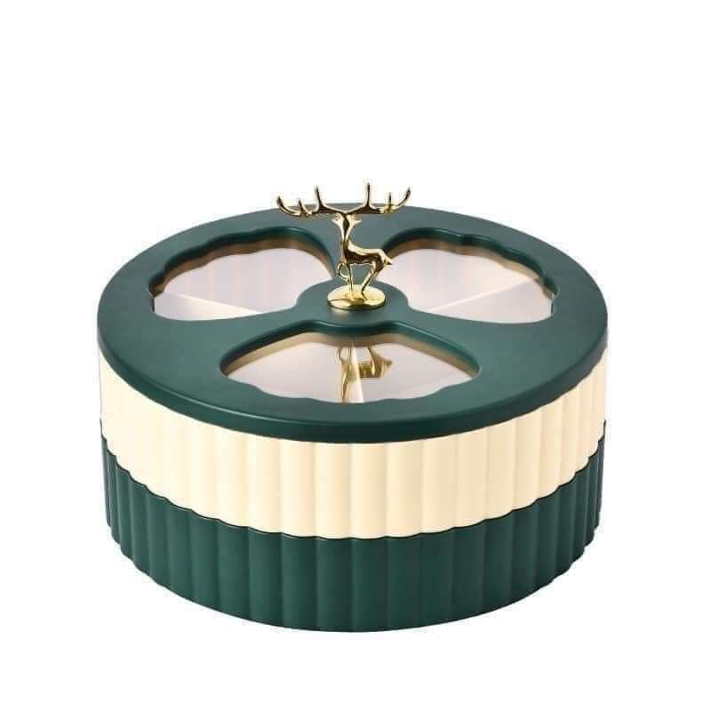 KHAY MỨT 2 TẦNG HÌNH HƯƠU XOAY 360 ĐỘ