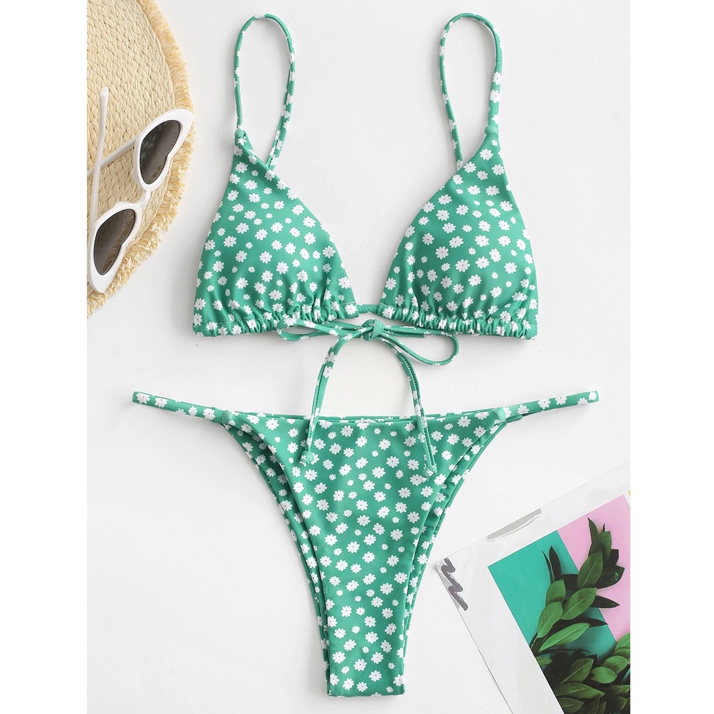 Bikini In Hoa Phong Cách Vintage Gợi Cảm