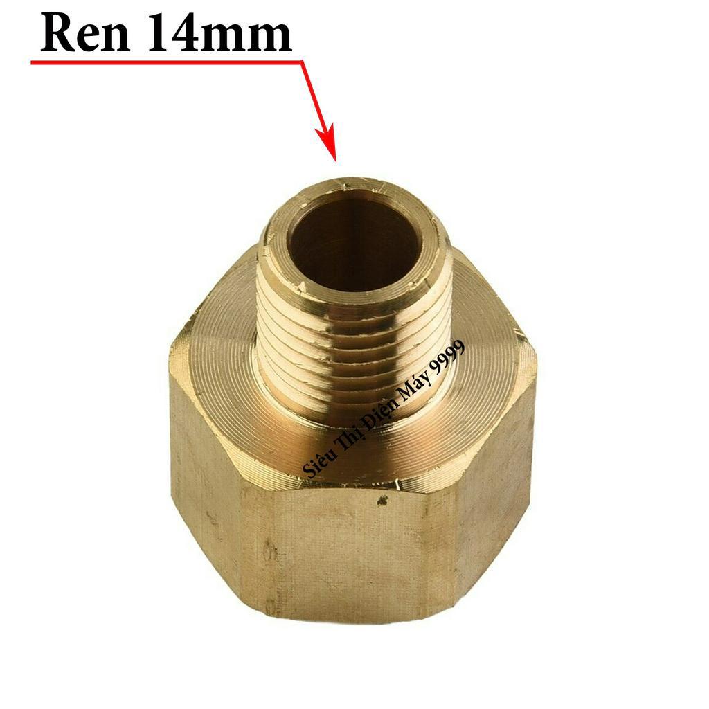 Khớp chuyển đổi đầu nối ren trong 22mm sang ren ngoài 14mm - Bằng Đồng