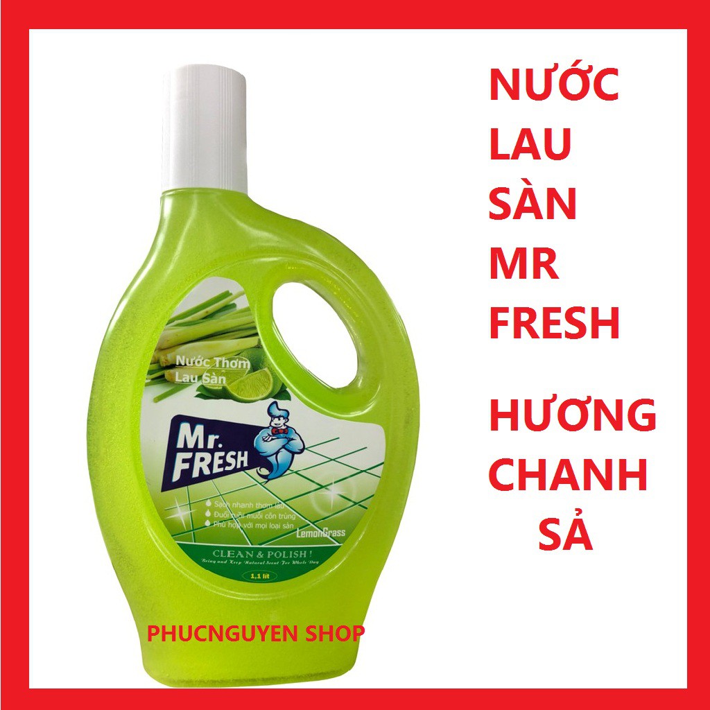 Nước thơm lau sàn Mr.Fresh 1100ml Hương Chanh sả - Đuổi ruồi muỗi côn trùng