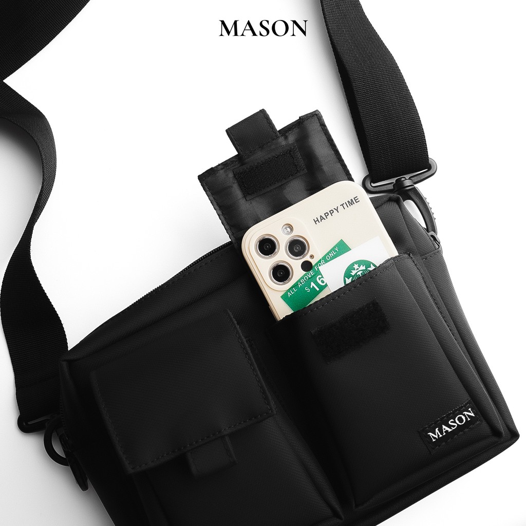 Túi đeo chéo nam nữ unisex Double Bag nhỏ gọn vải Oxford cao cấp chống nước thương hiệu MASON - M10