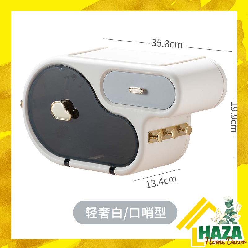 Hộp đựng giấy vệ sinh treo tường hình mây, tủ mây nhựa, tủ nhựa dán tường siêu chắc [Haza Home Decor - MÃ HKG04