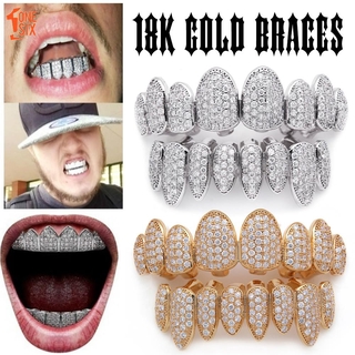 (hàng Mới Về) Bộ Hàm Răng Giả Màu Vàng Hóa Trang Halloween