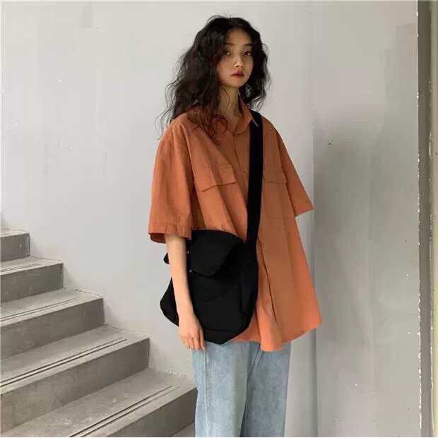 [Áo Sơ Mi Nữ] [Áo Sơ Mi Túi Hộp] [Áo Sơ Mi Form Rộng] Áo Sơ mi nữ form rộng, túi hộp cộc tay. | BigBuy360 - bigbuy360.vn