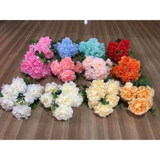 Cụm hoa mẫu đơn- hoa giả, hoa vải lụa