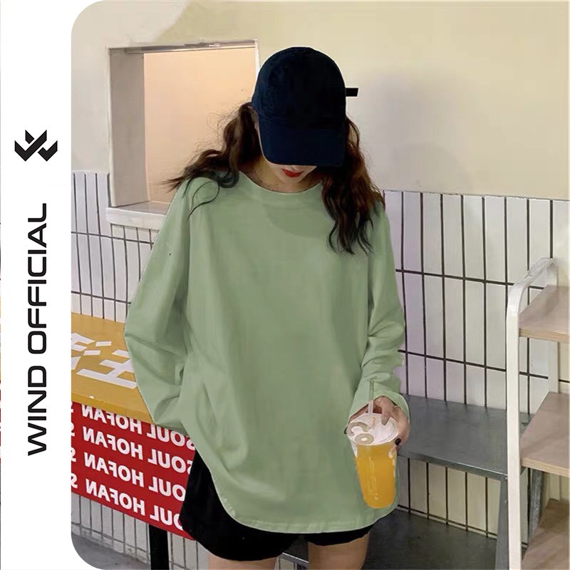 Áo thun tay dài WIND phông unisex form rộng Basic Long Tea sweater nam nữ ulzzang