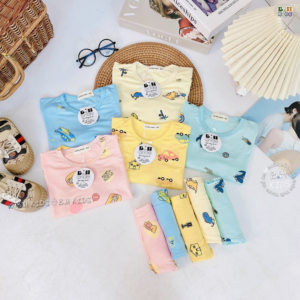 (MS22)Bộ dài tay thun lạnh Minky in hình toàn thân cho bé chất đẹp