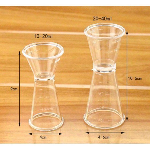 Cốc đong nhựa jigger 2 đầu định lượng pha chế