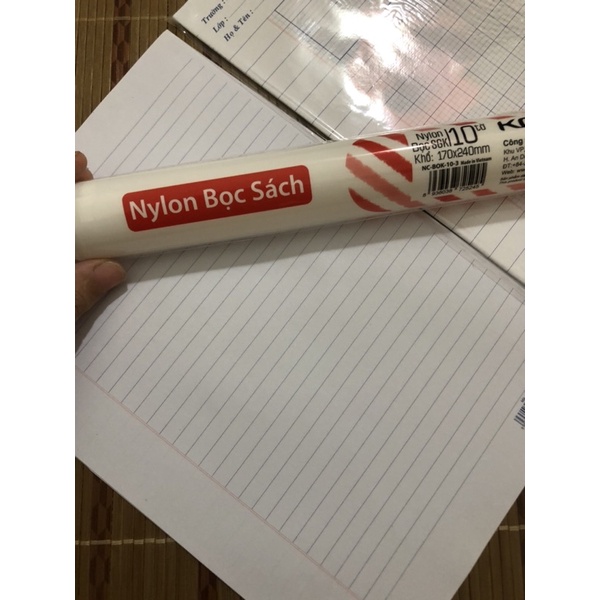 Bọc sách nylon Kokuyo 10 tờ khổ 17x24cm- Nylon bọc sách hàng Việt Nam chất lượng cao