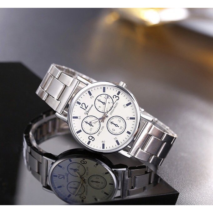 Đồng Hồ Nam Thời Trang Rẻ Đẹp Geneva KW4 ,3 Kim,Dây inox sang trọng,lịch lãm