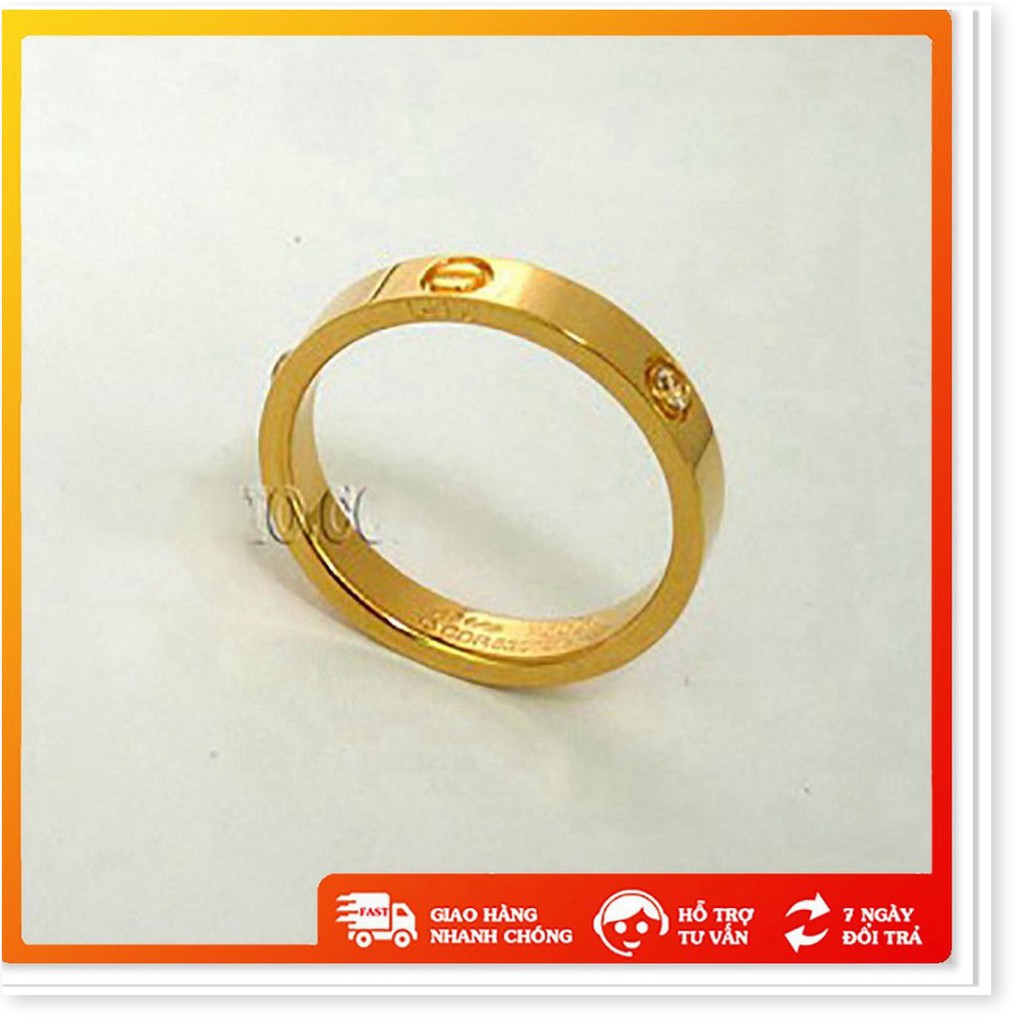 Nhẫn đính đá thời trang nam nữ chất liệu titan cao cấp mạ vàng xi 4 lớp - TT0137 - Nice