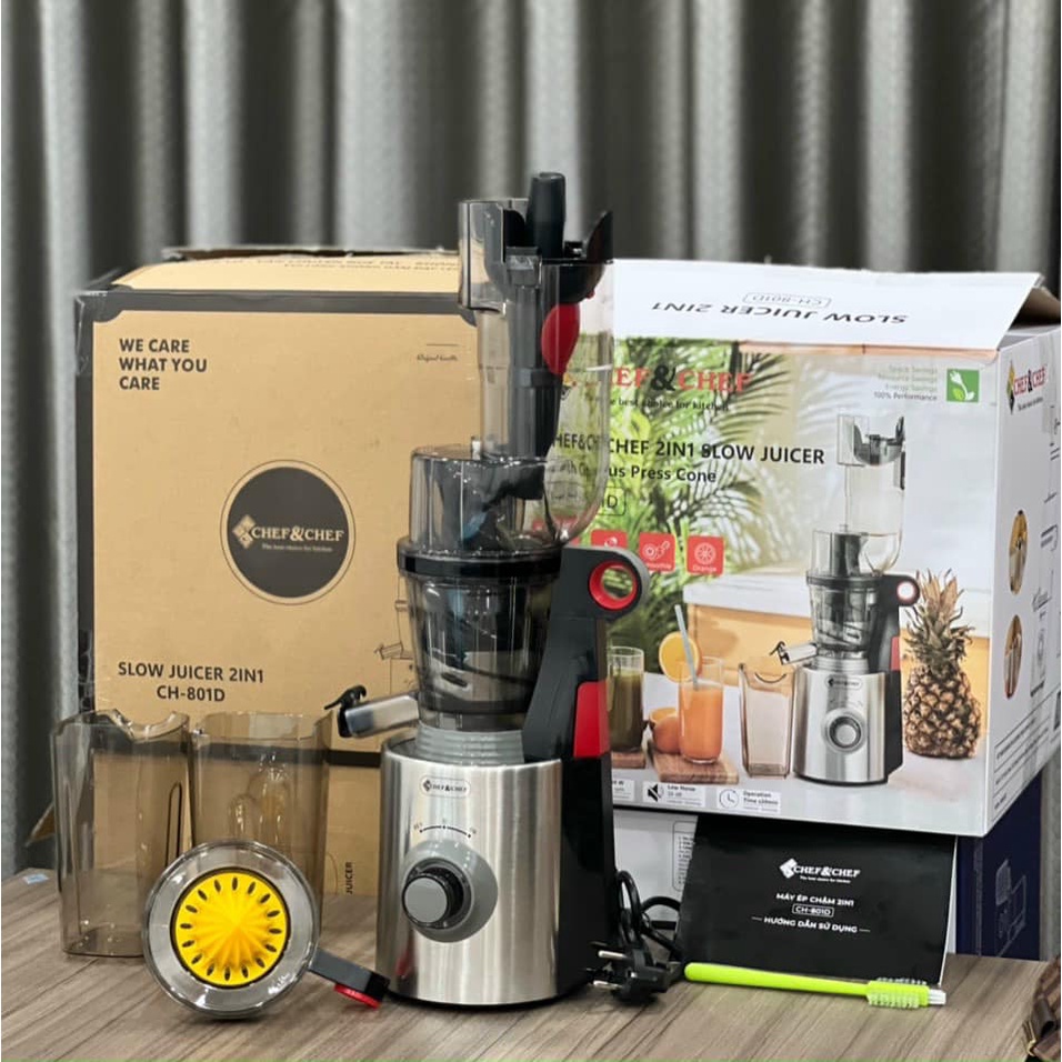 MÁY ÉP CHẬM CAO CẤP ĐA NĂNG SIÊU TIỆN DỤNG CHEF&CHEF CH-801D HÀNG CHÍNH HÃNG
