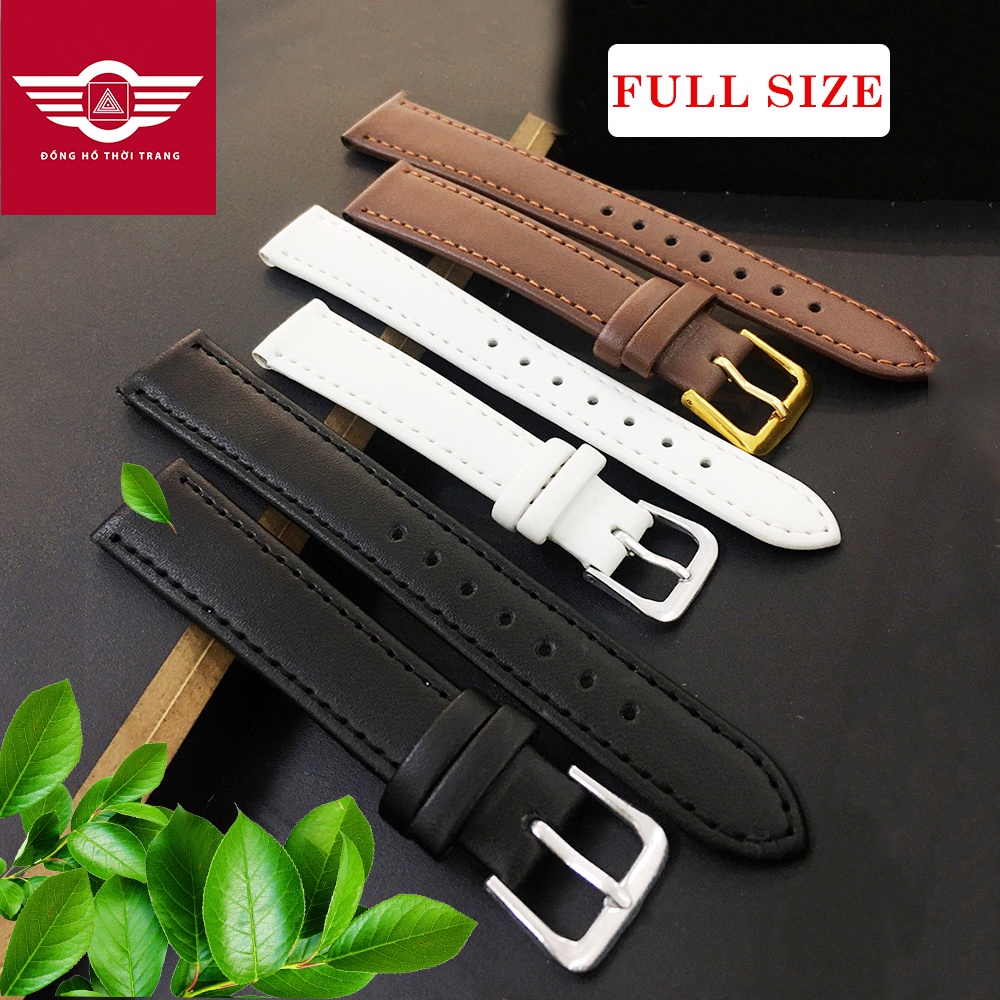 Dây đồng hồ da PU siêu mềm full size 12,14,16,18,20,22,24mm 3 màu siêu chất