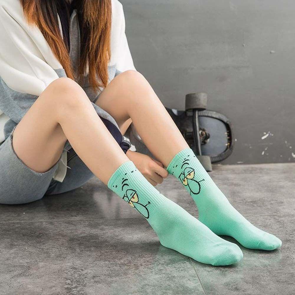 Tất Trượt Ván Hoạ Tiết Hoạt Hình SpongeBob Phong Cách Hàn Quốc Dành Cho Nữ